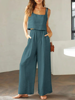 Scarlett | Set aus Top und Hose in Blau