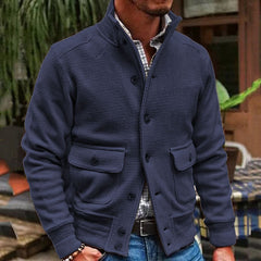 Nils - Modische Jacke mit Stehkragen in Marineblau