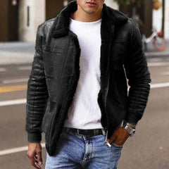 Herren Jahrgang Bomber Jacke | Warme in Schwarz