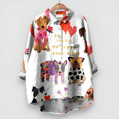 Amelie™ | Damenshirt mit Hundeprint in Weiß 2