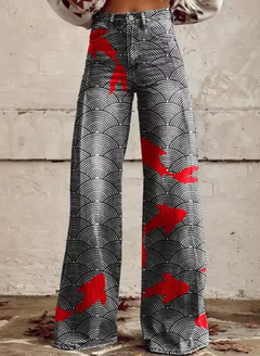 Anzhela - Weite Hose mit buntem Druck in Multicolor 8