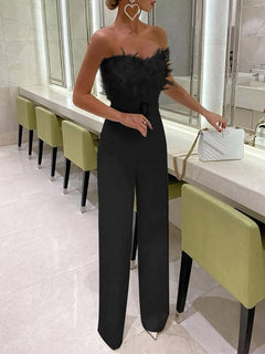 Frola - Eleganter Jumpsuit mit Schlauchtop in Schwarz