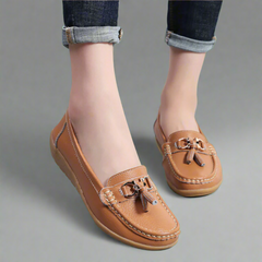 Answina | Orthopädische Halbschuhe aus Premium-Leder in Hellbraun
