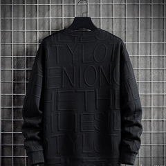 Herren-Rundhals-Pullover -MATIS in schwarz