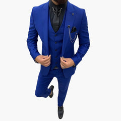 Slim Fit Anzug Set - Herrenanzug 3-teilig für Abendmode in Königsblau