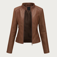 Jeniffer™ | Lederjacke im modernen Stil in Dunkelbraun