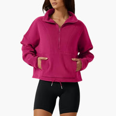 Sabrina | Polar Fleece Sweatshirt in Fuschsia Rosa
