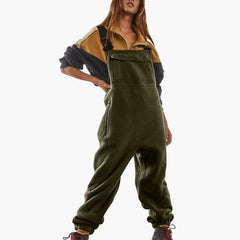 Alina | Verstellbarer Fleece-Overall aus Cordstoff in Grün