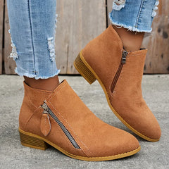 VINA – Orthopädische Lederstiefeletten Mit Reißverschluss in Braun
