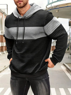 Arvid – Kapuzenpullover  Mit Farbblock Struktur in Grau