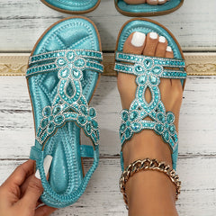 Andrea | Boho-Orthopädische Sandalen in Himmelblau