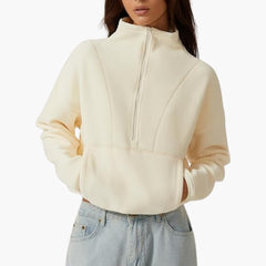Sabrina | Polar Fleece Sweatshirt in Sahne