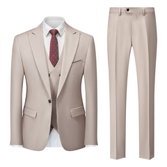 Lässiger Herrenanzug für Hochzeitsgäste | 3-teilig in Beige