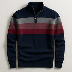Finn | Herren-Pullover gestreift klassisch & modern in Marineblau