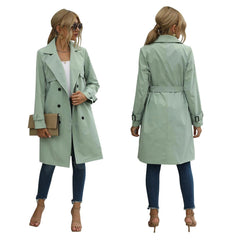 Knielanger Trenchcoat für Damen | Lässig in Grün