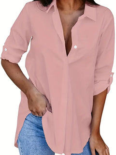 Collins - Elegante Damen-Knopfbluse in Dunkelrosa