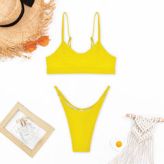Carina® | Hoch taillierter Sommerbikini in Gelb