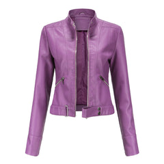 Mille - Elegante Lederjacke in Dunkelviolett