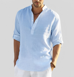 Andrew - Herren-Leinenhemd in Hellblau