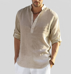 Andrew - Herren-Leinenhemd in Khaki