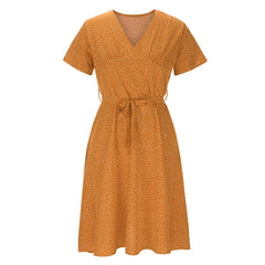 Milena - Kleid - V-Ausschnitt in Gelb