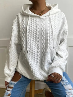 Alexis | Kuscheliges Winter Kapuzensweatshirt in Weiß