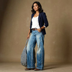 Maren | Maßgeschneiderte Soft-Touch-Hose Damen in Hellblau