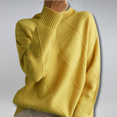 Miriam | Damen Strick Rollkragenpullover in Gelb