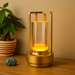 Aurluma| Wiederaufladbare LED-Tischleuchte Crystal in Gold