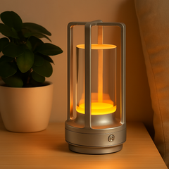Aurluma| Wiederaufladbare LED-Tischleuchte Crystal in Silber