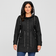 Aveline | Stilvolle wasserdichte Damenmodejacke in Schwarz