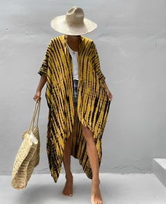 Palm Isle - Verführerischer Strand-Kimono in Boho - Gelb