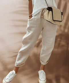 Julia - lässige und elegante leinenhose in Beige