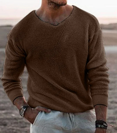 Lässiger warmer Pullover für Männer in Braun