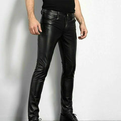 Quentin | Herren Lederjeans in Schwarz