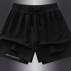 Geometrische Sportshorts für Damen – Stylisch und atmungsaktiv für Fitness und Laufen in Schwarz