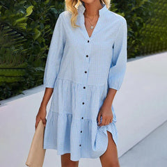 Beatrice - Bequemes Sommerkleid in Blau