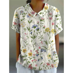 Katharina | Bluse aus Baumwollmischgewebe mit Blumenmuster in Mehrfarbig 4