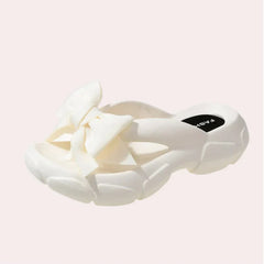 Nayeli® | Elegante Damen-Slipper mit Schleifendetail in Weiß