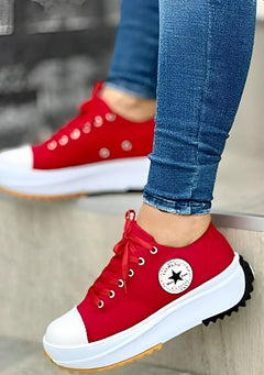 CanvasShoes - Modische Damensneaker in Rot