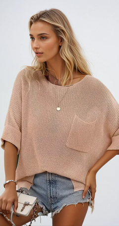 Celina – Oversized Batwing Bluse Für Lässige Outfits in Orange