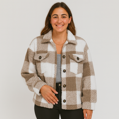 Clara | Stilvolle Strickjacke für Damen mit Knöpfen in Khaki