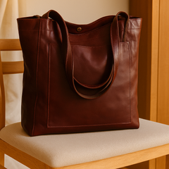 Echtlederhandtasche für Damen – Hochwertige Verarbeitung und zeitloses Design in Dunkelbraun