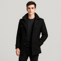 Alaric | Wasserdichter Winter-Businessmantel in Schwarz