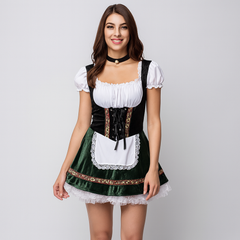 Kurzes Dirndl Kleid – Bayerisches Trachtenkleid für Frauen in Grün