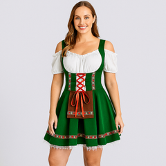 Kurzes Dirndl Kleid – Bayerisches Trachtenkleid für Frauen in Grün 2