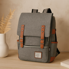 Robuste Outdoor-Tasche für Damen und Herren mit Laptop-Aufbewahrung in Grau