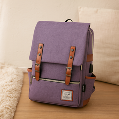 Robuste Outdoor-Tasche für Damen und Herren mit Laptop-Aufbewahrung in Lila