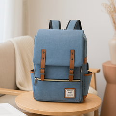 Robuste Outdoor-Tasche für Damen und Herren mit Laptop-Aufbewahrung in Pfauenblau