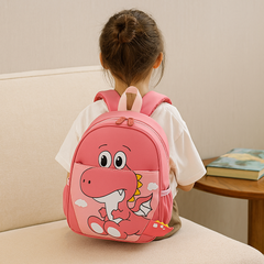 Süßer Cartoon-Dinosaurier-Rucksack – Leichte und atmungsaktive Schultasche für Kinder in Rosa Dinosaurier